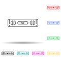 Tool level multi color style icon. Simple thin line, outline vector of measuring Instruments icons for ui and ux Royalty Free Stock Photo
