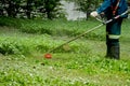 tool mowing weeds and grass Royalty Free Stock Photo