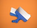 The tool of the painter and plasterer. Orange background Royalty Free Stock Photo
