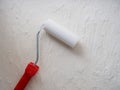 Tool for painting work. Spatula and brushes. Set of items for repair. Top view of a builder with a brush and spatula for applying