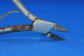 A tool from part one old gray iron nipper Royalty Free Stock Photo