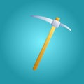 Tool for repair and construction mining metal sharp pickaxe on a blue background. Vector illustration