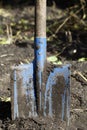 Tool shovel stuck ground