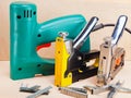 The tool - staplers electrical and manual mechanical - for repair work in the house