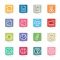 Toolbar website icons and white background Royalty Free Stock Photo