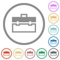 Toolbox alternate flat icons with outlines