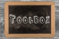 Toolbox - chalkboard with outlined text