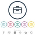 Toolbox flat color icons in round outlines