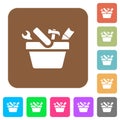 Toolbox rounded square flat icons Royalty Free Stock Photo