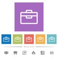 Toolbox flat white icons in square backgrounds