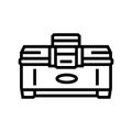 toolbox garage line icon vector illustration