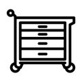 toolbox garage line icon vector illustration