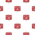 Toolbox icon in cartoon style isolated on white background. Plumbing pattern stock