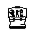 Black solid icon for Toolbox, toolkit and repair Royalty Free Stock Photo