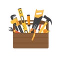 Toolbox with instruments inside Royalty Free Stock Photo