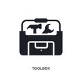 toolbox isolated icon. simple element illustration from electrian connections concept icons. toolbox editable logo sign symbol