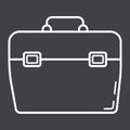 Toolbox line icon, build and repair, toolkit sign