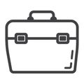 Toolbox line icon, build and repair, toolkit sign Royalty Free Stock Photo