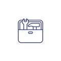 Toolbox line icon with hammer and wrench