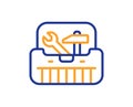 Toolbox line icon. Repair toolkit sign. Vector