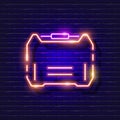 Toolbox neon icon. Vector illustration for design. Repair tool glowing sign. Construction tools concept Royalty Free Stock Photo