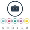 Toolbox solid flat color icons in round outlines