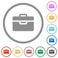 Toolbox solid flat icons with outlines