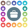 Toolbox solid flat white icons on round color backgrounds