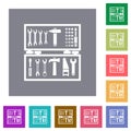 Toolbox square flat icons