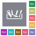 Toolbox square flat icons