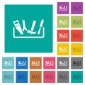 Toolbox square flat multi colored icons