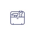Toolbox, tools line icon, vector