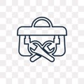 Toolbox vector icon isolated on transparent background, linear T