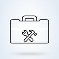 Toolbox vector icon in line style. Repair service logo template