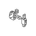 tooling materials mechanical engineer isometric icon vector illustration