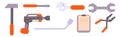 Toolkit icon. Various construction tool. Repair toolbox