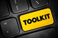 Toolkit text button on keyboard, concept background Royalty Free Stock Photo