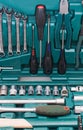 Toolkit of various tools in the box