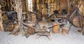 Tools in blacksmith`s shop Royalty Free Stock Photo