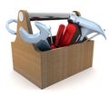 Tools and box Royalty Free Stock Photo