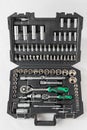 Tools in box closeup. Set of tools for repair in a case Royalty Free Stock Photo