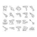 Tools For Building And Repair Icons Set Vector .