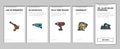 Tools For Building And Repair Onboarding Icons Set Vector