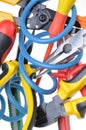 Tools and cable used in electrical installations Royalty Free Stock Photo