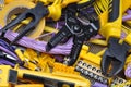 Tools and component for electrical installation Royalty Free Stock Photo