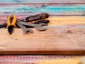 Tools for construction and repair on a wooden background Royalty Free Stock Photo