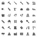 Tools and construction vector icons set Royalty Free Stock Photo