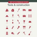 Tools and Constructions icons set vector