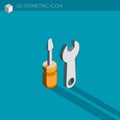 Tools 3D isometric web icon Royalty Free Stock Photo