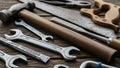 The tools display signs of use suggesting a workshop setting Royalty Free Stock Photo